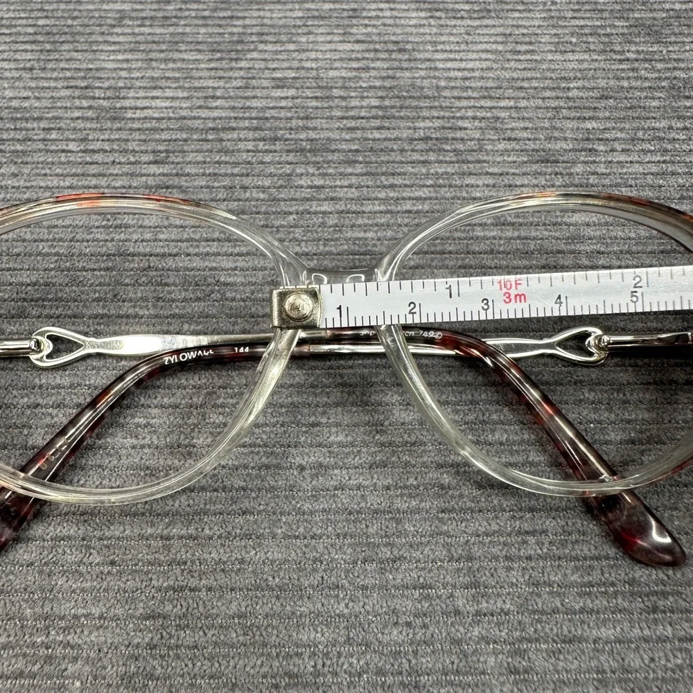 Zyloware Vintage Clear Cat Eye Eyeglasses Silver Metal Tortoise Temples 144
